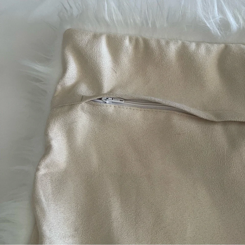 White Faux Fur Pillow Case Covers